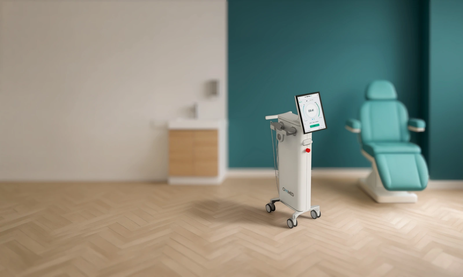 The Vertica® Pro clinical system beside a treatment chair in a private consulting room